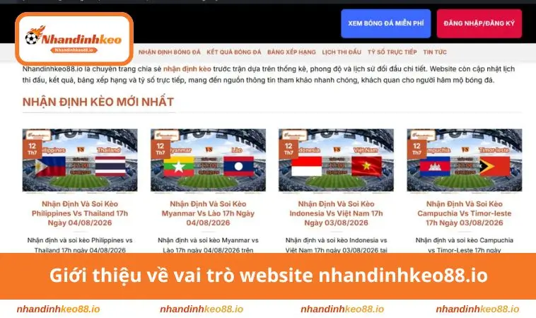 Giới thiệu về vai trò website nhận định kèo
